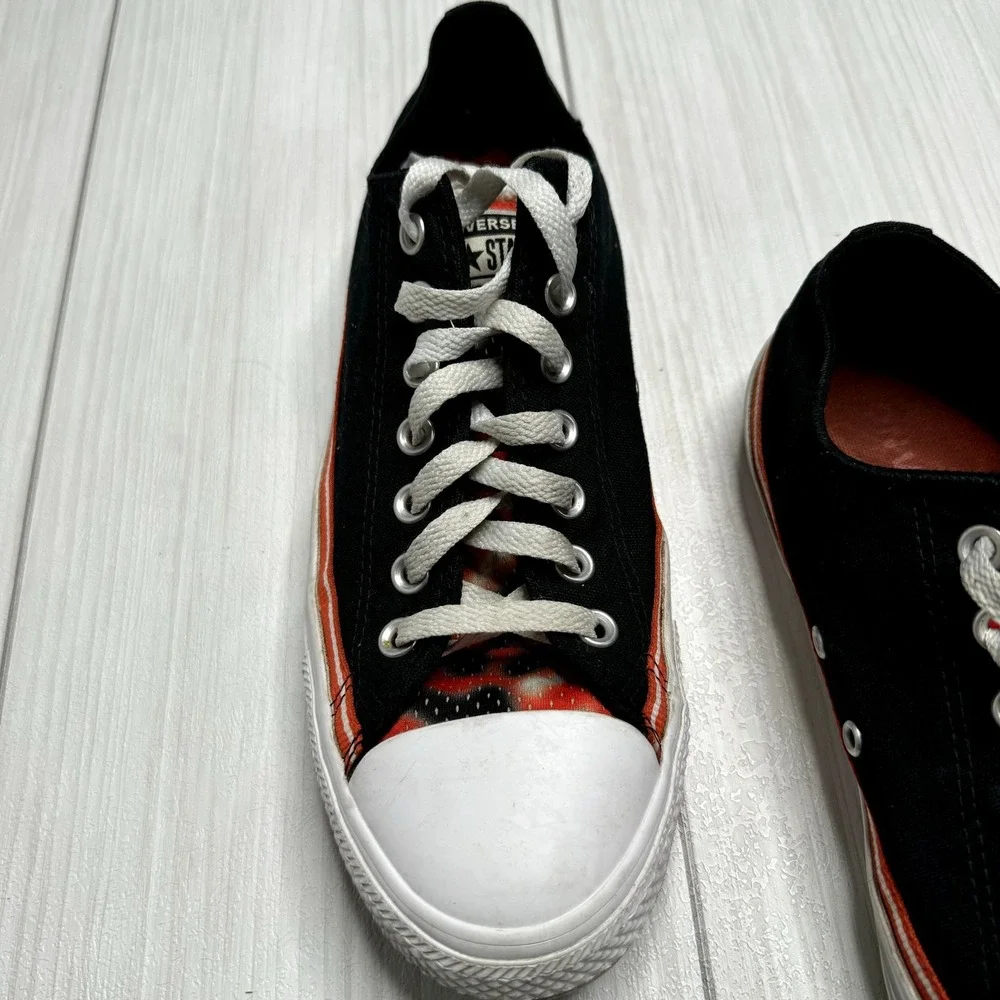 Converse Chuck Taylor All Star Low Black Orange Tie Dye Men 9.5 Women 11.5 Indie